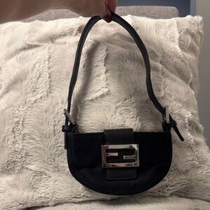 Fendi Black Crossiant Designer Women's Bag